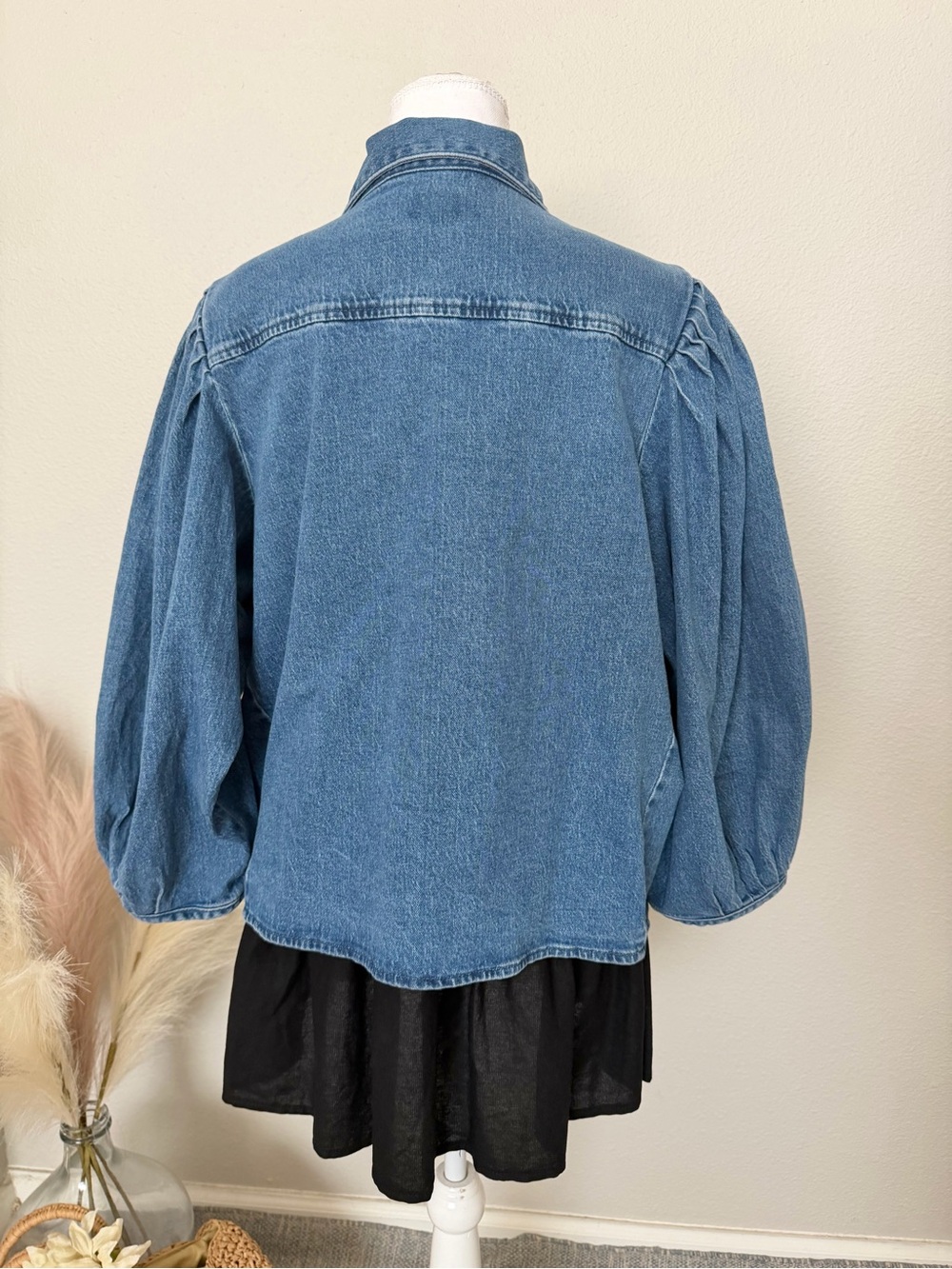 NWT Denim Button-Up Jacket in Blue - Picture 12 of 15